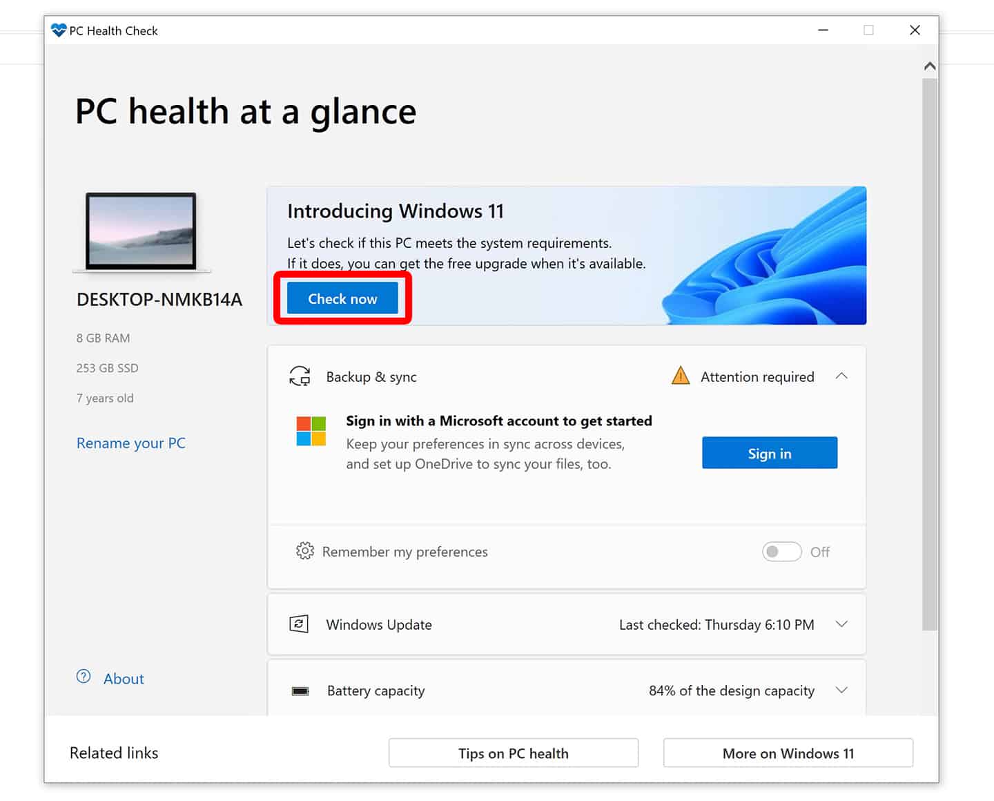 check if pc is compatible with windows 11
