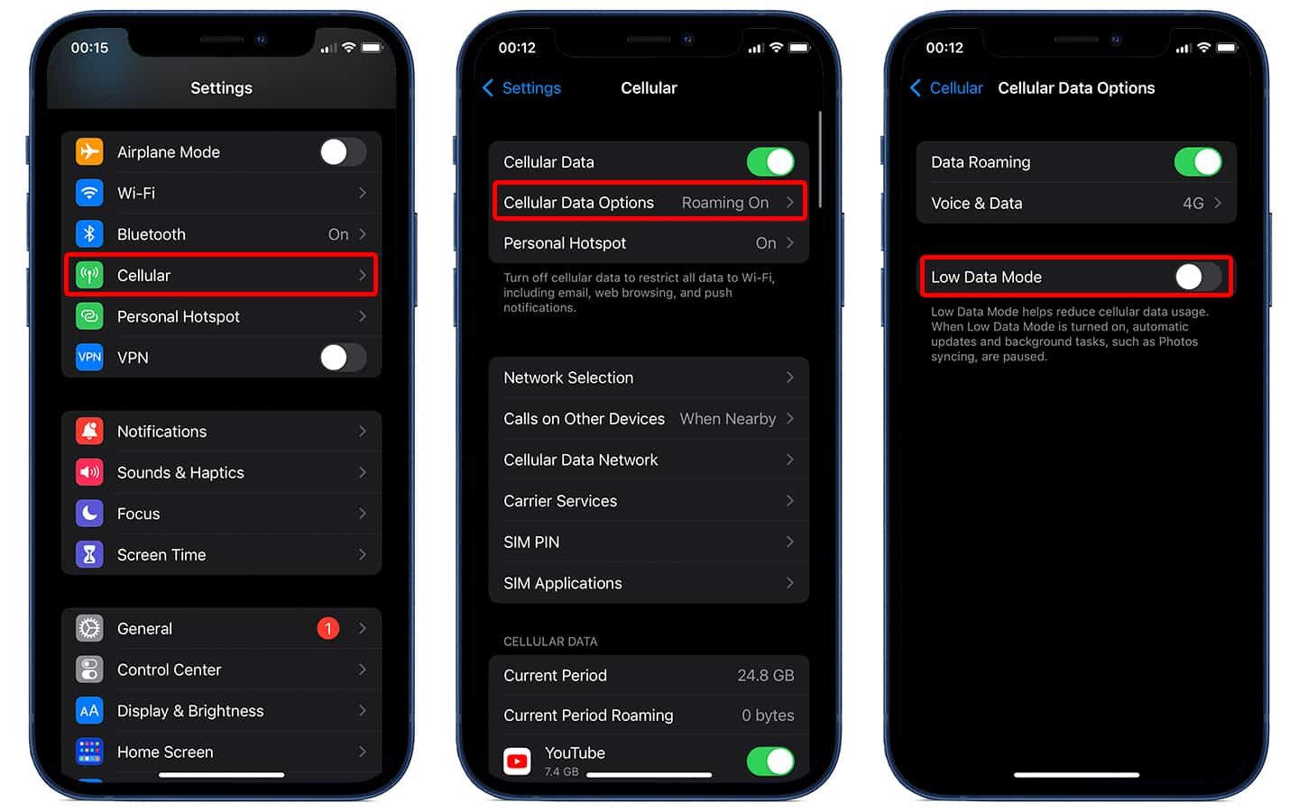 enable low data mode in ios 15