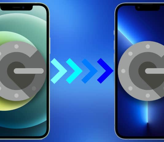 transfer google authenticator from iphone to iphone